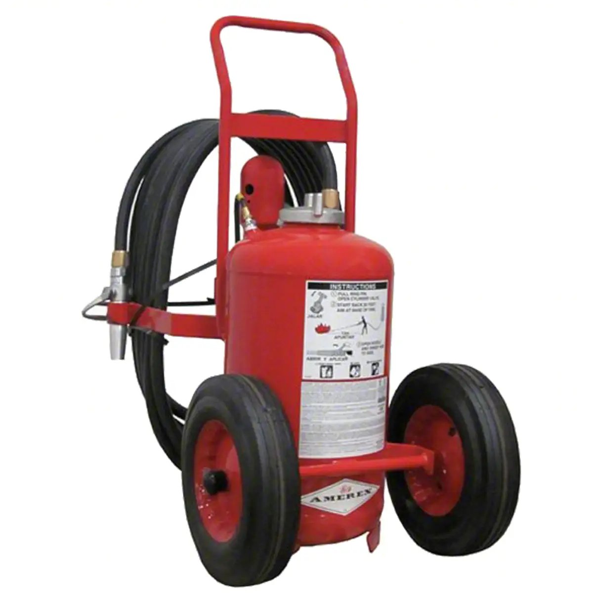 AMEREX Wheeled Fire Extinguisher: 125 lb Extinguisher Capacity, 320B:C, Potassium Bicarbonate