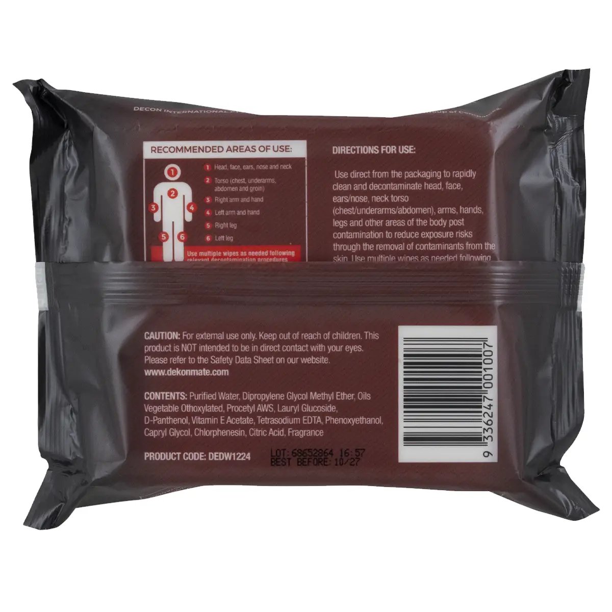Dekonmate® Decontamination Skin Wipes - 12 Wipes per Pack - 24 Packs per Case