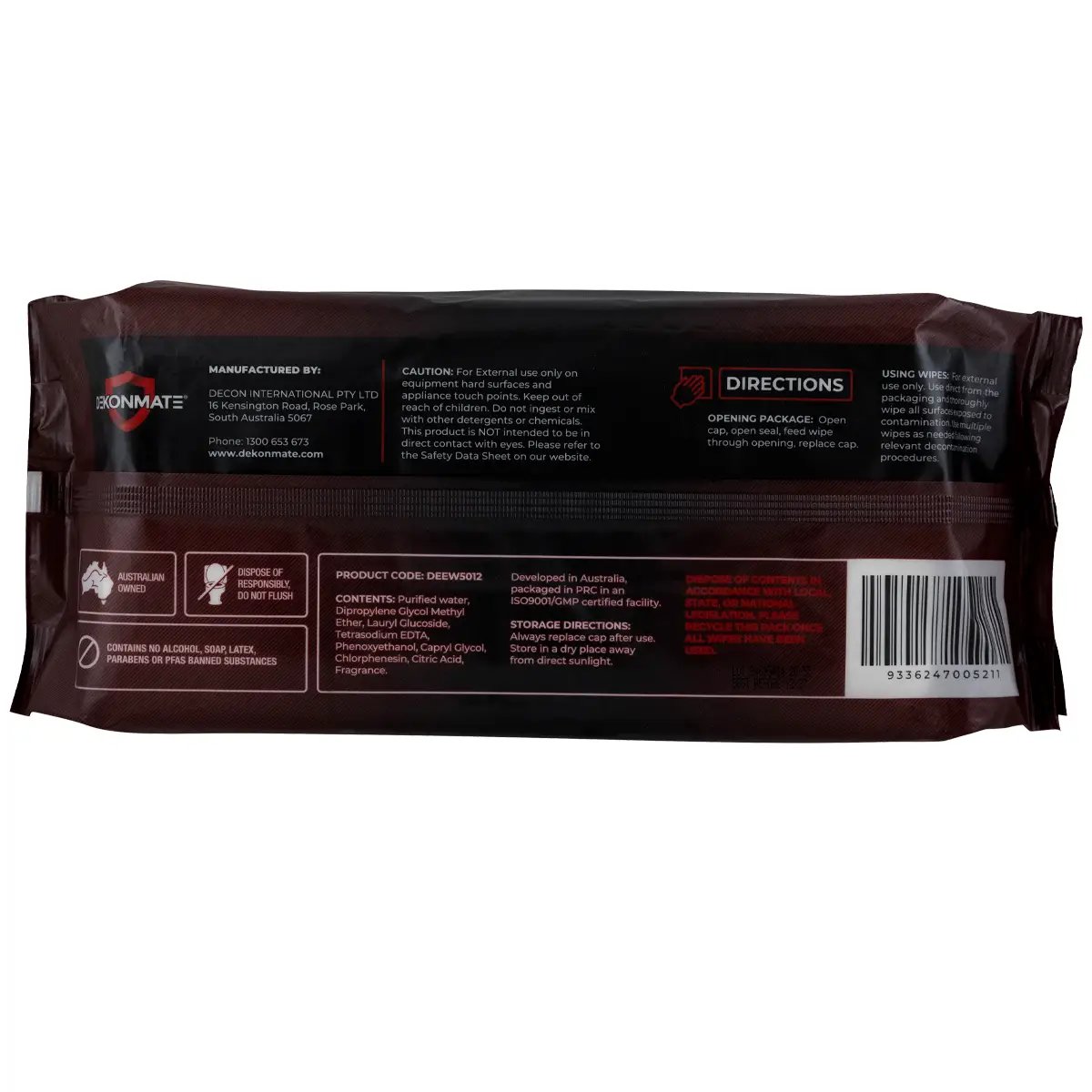 Dekonmate® Decontamination Equipment Wipes - 50 Wipes per Pack - 12 Packs per Case