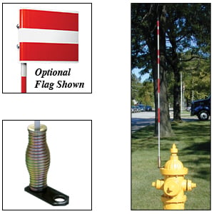 HydraFinder™ - Hydrant Marker - Red/Silver Reflective - 5'