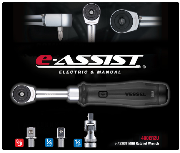 400ER2U - e-ASSIST MINI Ratchet Wrench with Adapters